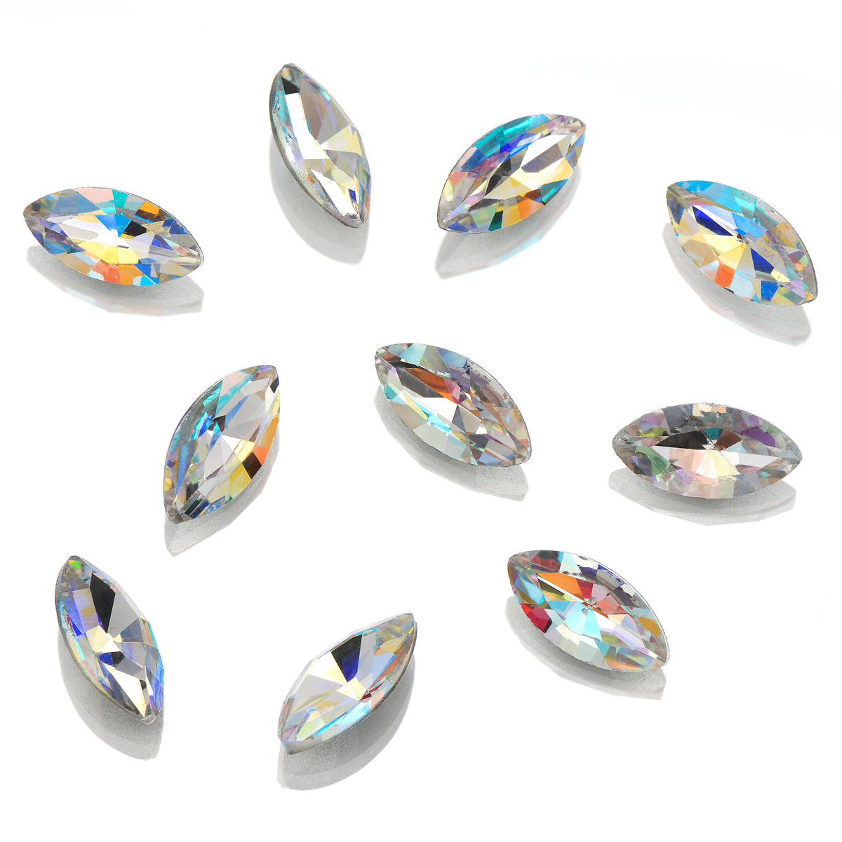 Clear as Mud Pointed Back Rhinestones 10pk