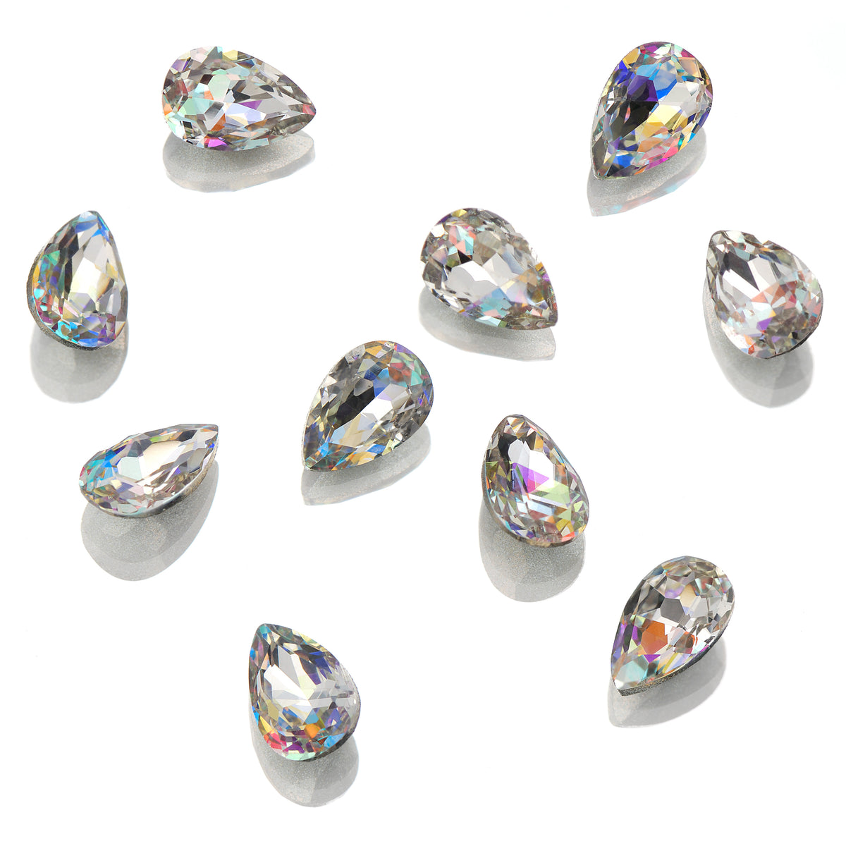Clear as Mud Pointed Back Rhinestones 10pk