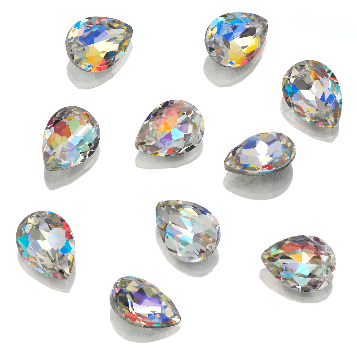 Clear as Mud Pointed Back Rhinestones 10pk